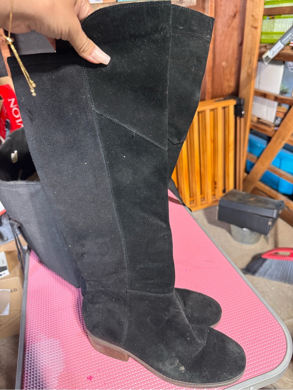 Lucky Brand Calypso black suede over-the-knee boots